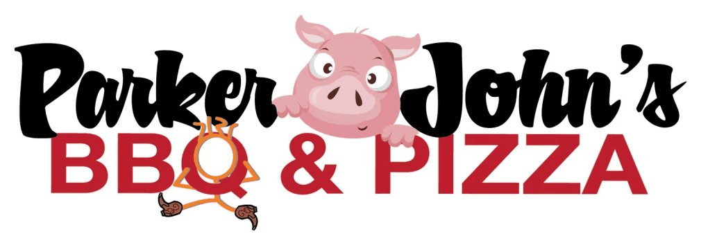 Parker John's BBQ and Pizza logo design